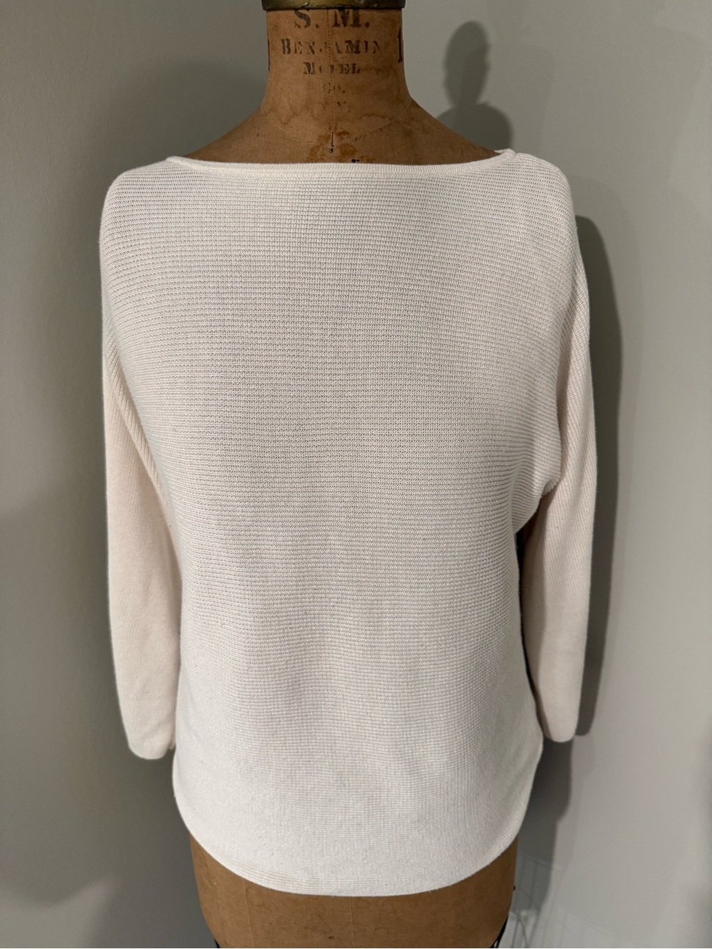 H&M Cream Ribbed Scoop Neck Sweater